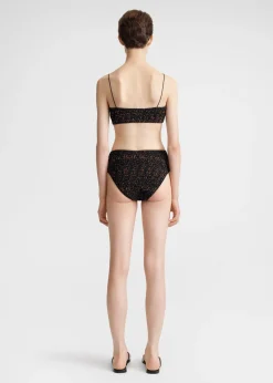 Smocked bikini bottoms tortoise