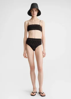 Smocked bikini top tortoise