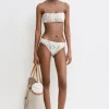 Smocked bikini top washed floral