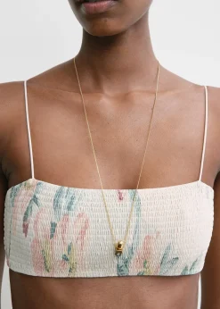 Smocked bikini top washed floral