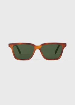 Square sunglasses light Havana