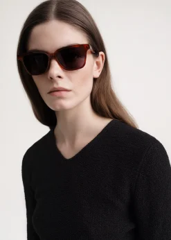 Square sunglasses light Havana