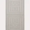 Striped monogram cotton silk sarong creme