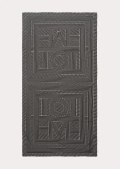 Striped monogram cotton silk sarong black