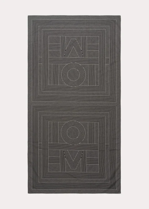 Striped monogram cotton silk sarong black