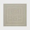 Striped monogram silk scarf creme