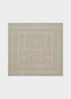 Striped monogram silk scarf creme