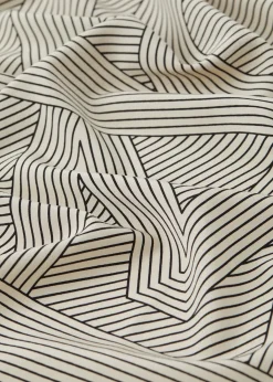 Striped monogram silk scarf creme