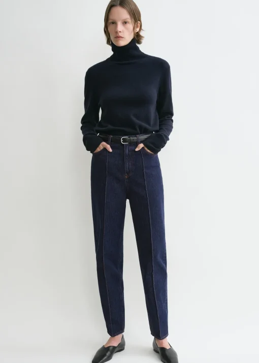Tapered leg denim dark indigo