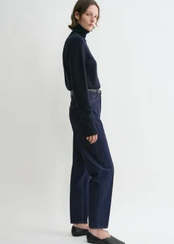 Tapered leg denim dark indigo