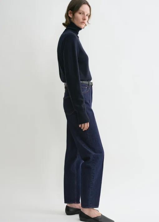 Tapered leg denim dark indigo