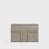 T-Flap leather bag taupe