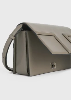 T-Flap leather bag taupe