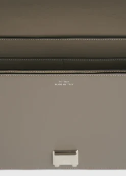 T-Flap leather bag taupe