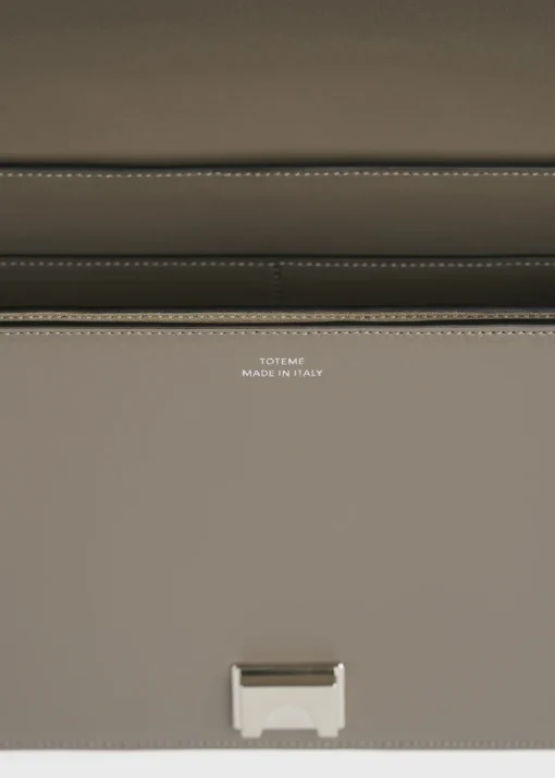 T-Flap leather bag taupe