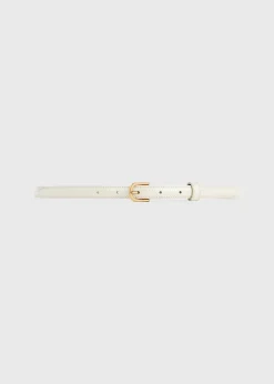 Thin patent belt bleached sand