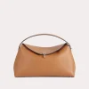 T-Lock grained-leather top handle tan