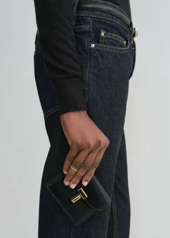 T-Lock leather cardholder black