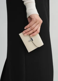 T-Lock leather cardholder fawn