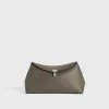 T-Lock leather clutch ash