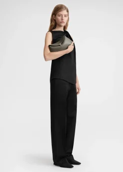 T-Lock leather clutch ash
