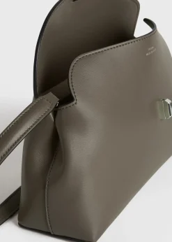 T-Lock leather clutch ash