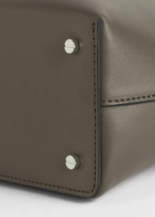 T-Lock leather clutch ash