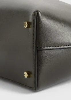 T-Lock leather clutch bark