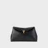T-Lock leather clutch black