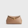 T-Lock leather clutch camel