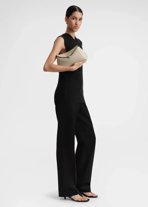 T-Lock leather clutch fawn
