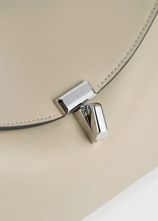 T-Lock leather clutch fawn