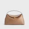 T-Lock leather top handle camel