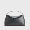 T-Lock leather top handle shark grey