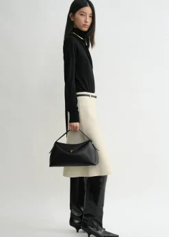 T-Lock leather top handle black