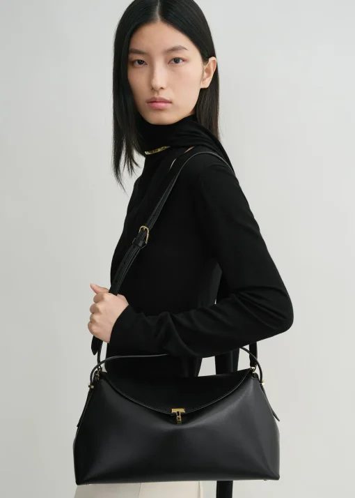 T-Lock leather top handle black