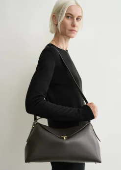 T-Lock leather top handle bark