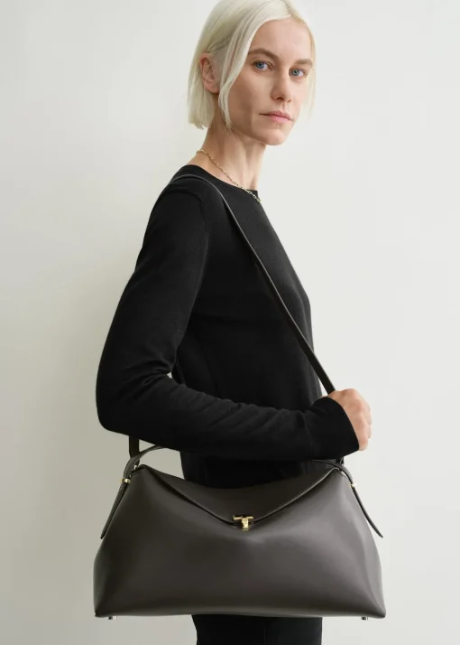 T-Lock leather top handle bark