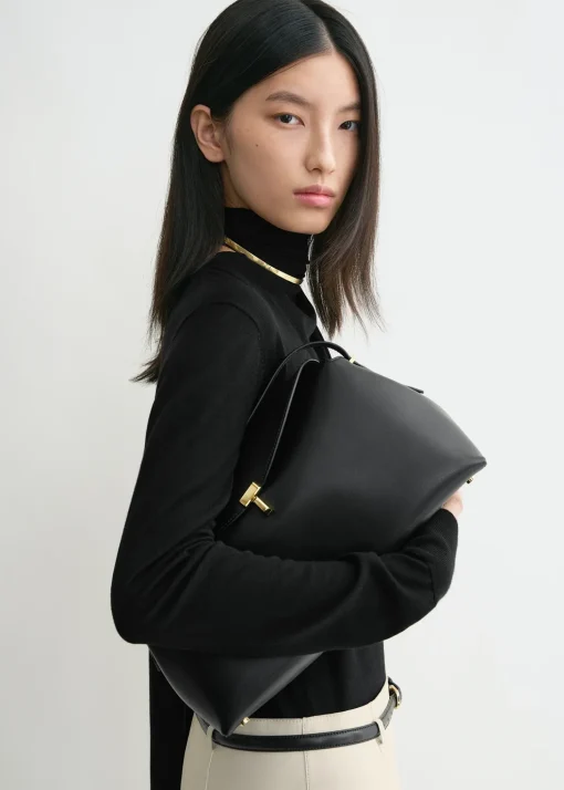 T-Lock leather top handle black