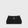 T-Lock suede clutch espresso