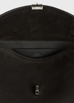 T-Lock suede clutch espresso
