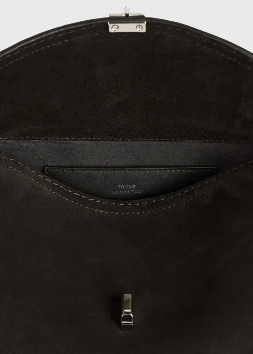 T-Lock suede clutch espresso