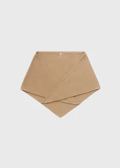 Triangle wool cashmere scarf camel