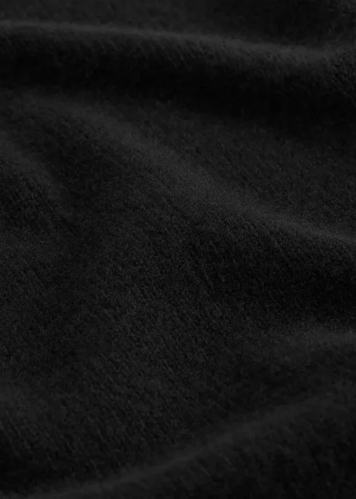 Triangle wool cashmere scarf black