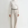 Twisted seam denim full length smoke grey