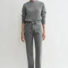 Twisted seam denim full length mid grey