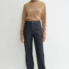 Twisted seam denim full length raw