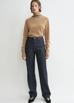 Twisted seam denim full length raw