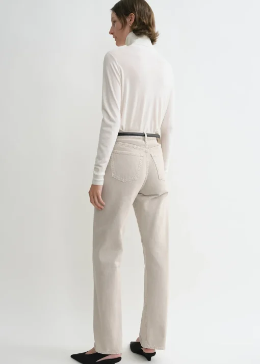 Twisted seam denim full length smoke grey