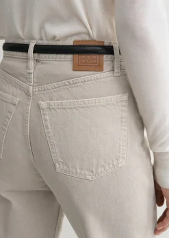 Twisted seam denim full length smoke grey